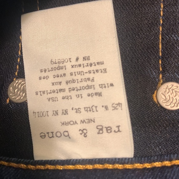 rag & bone Mid Rise Skinny Ankle Stretch Jeans In Bedford Wash Size 26 - Picture 5 of 10